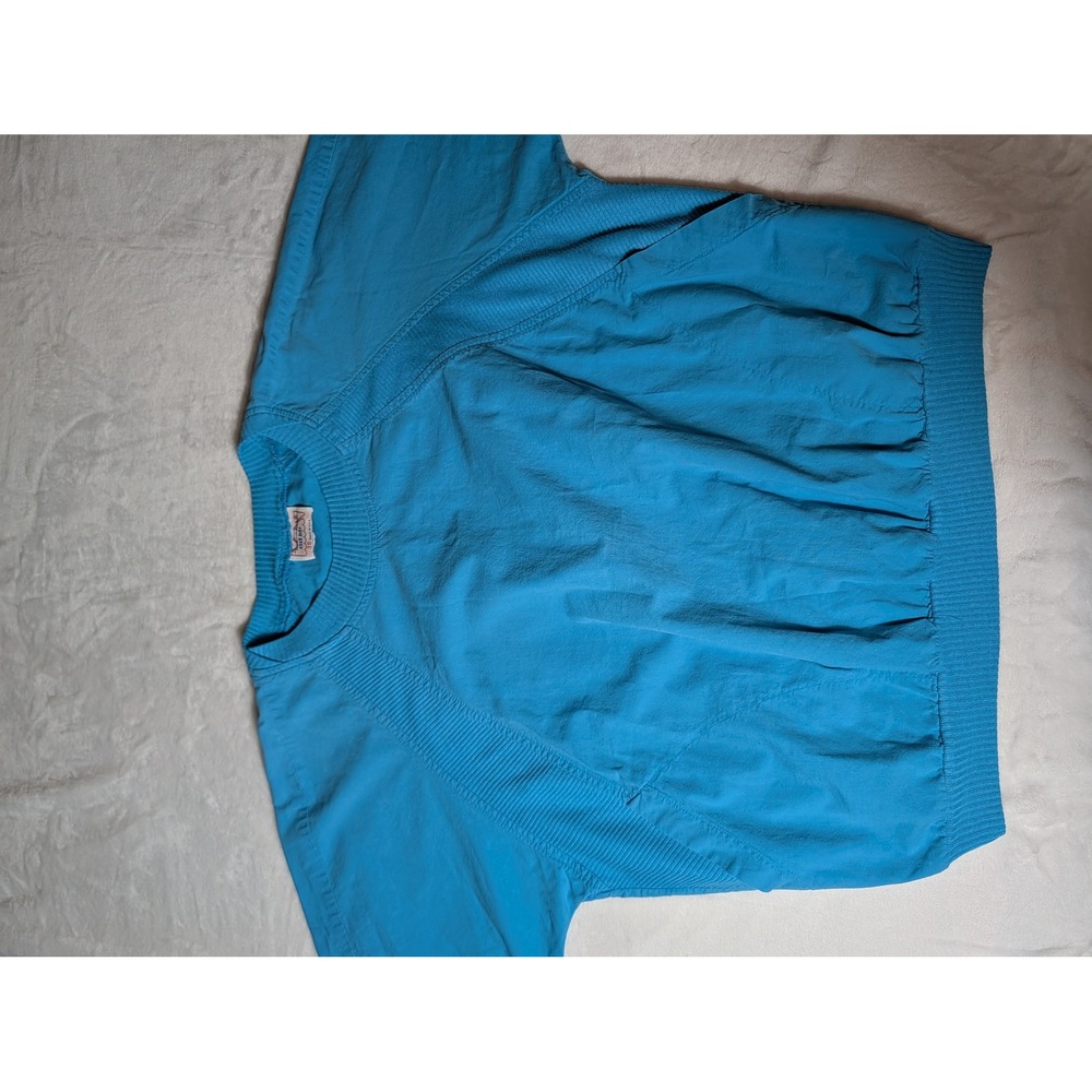 Ad Lib Vintage Blue Cotton Short Sleeve Sweatshirt Made in USA Pockets Size 38